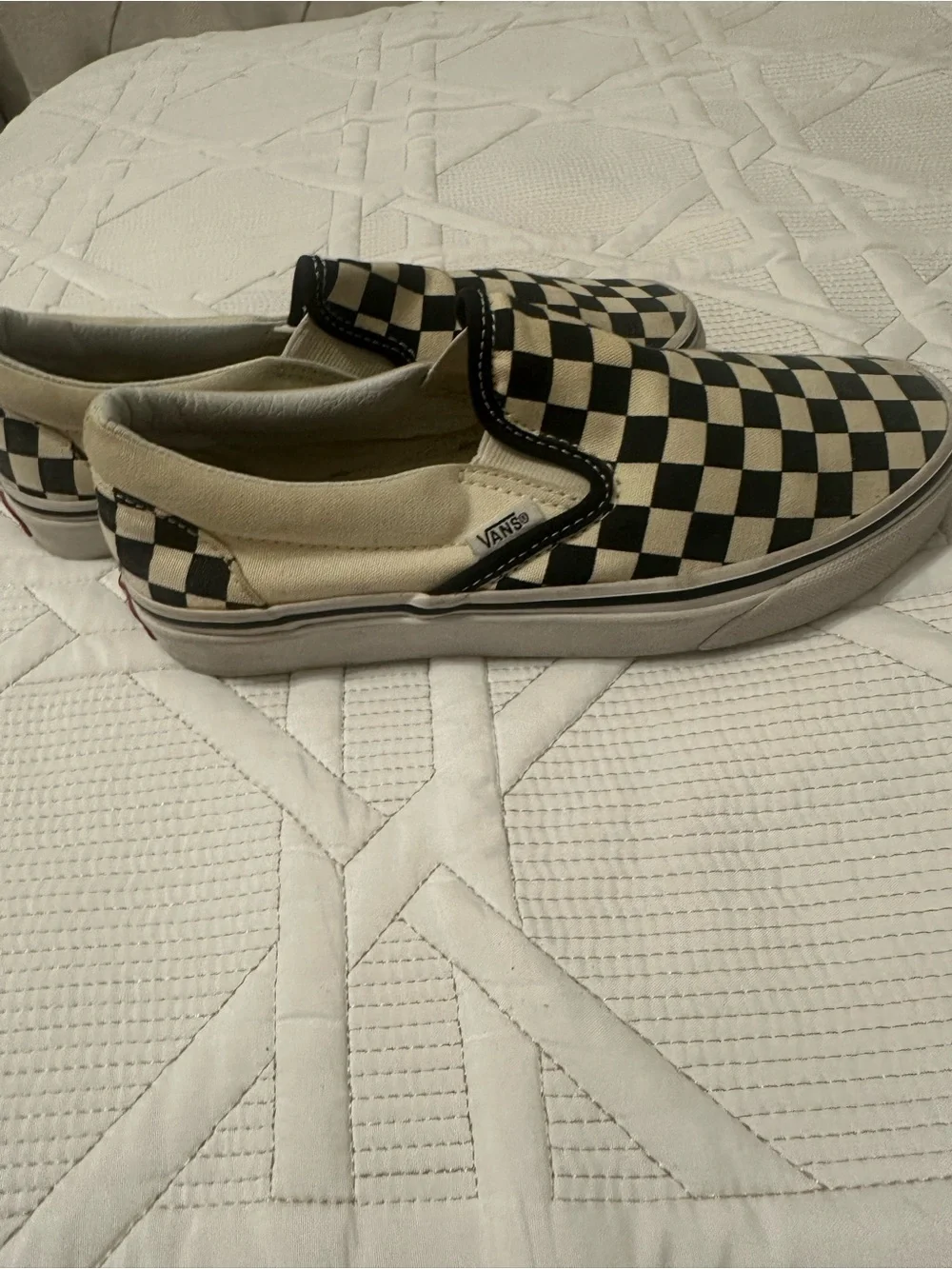 Vans Classic Slip-On Checkerboard Black and Cream Sneakers